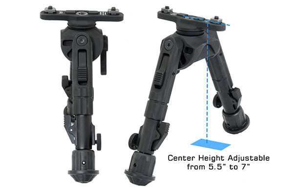 UTG Recon 360 TL Bipod - Cent Ht: 5.5"- 7.0" - M-LOK