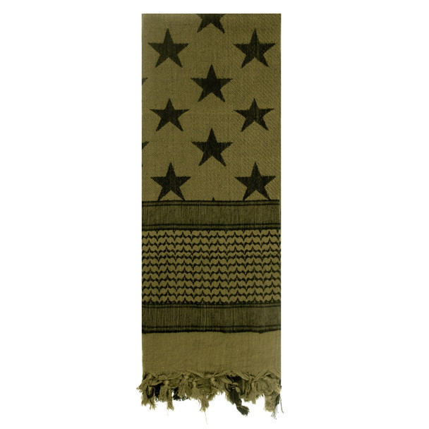 Stars and Stripes Shemagh - Olive Green