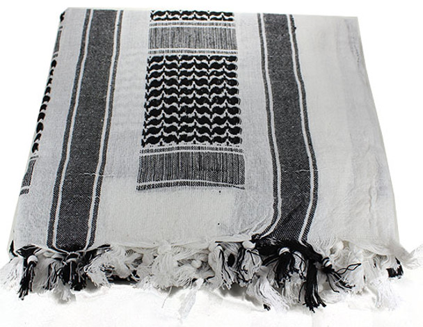 Lightweight Shemagh Tactical Scarf - Black/White