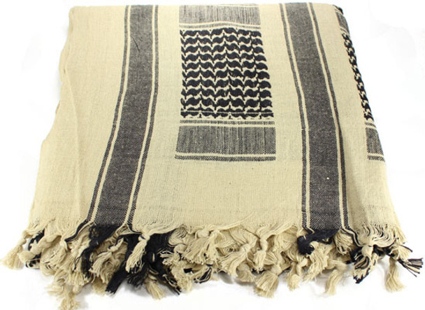 Lightweight Shemagh Tactical Scarf - Tan/Black