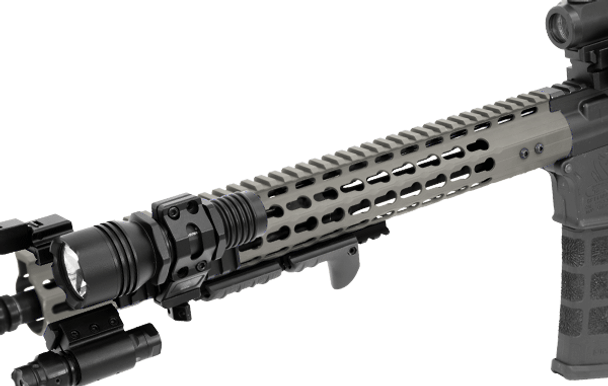 UTG PRO 15" SuperSlim Free Float Keymod Handguard - Gun Metal