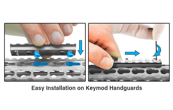 UTG PRO 4 Slot Keymod Picatinny Rail - Gun Metal