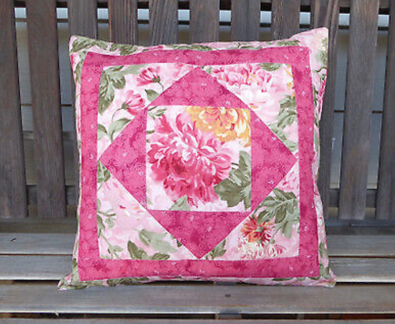 pink quilted pillow