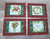Holiday Placemats Floral Starry Border Set of 4 Created Handmade and Quilted