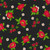 Scarlets Garden Flowers Black  Debbie Beaves Cotton Fabric by the Yard Kaufman