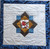 Christmas Ornament Blue Border Deco Pillow Handmade and Quilted