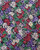 Vintage Red Lavender White Flowers of Black Floral Cotton Fabric by The Yard