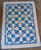 Handmade Lap Quilt 40 x 54 Inches Blue and Aqua Intricate Kite Design Cotton Fabric