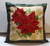 Christmas Decorative Pillow Cover,12" Poinsettia, Beautiful Pine, Holly