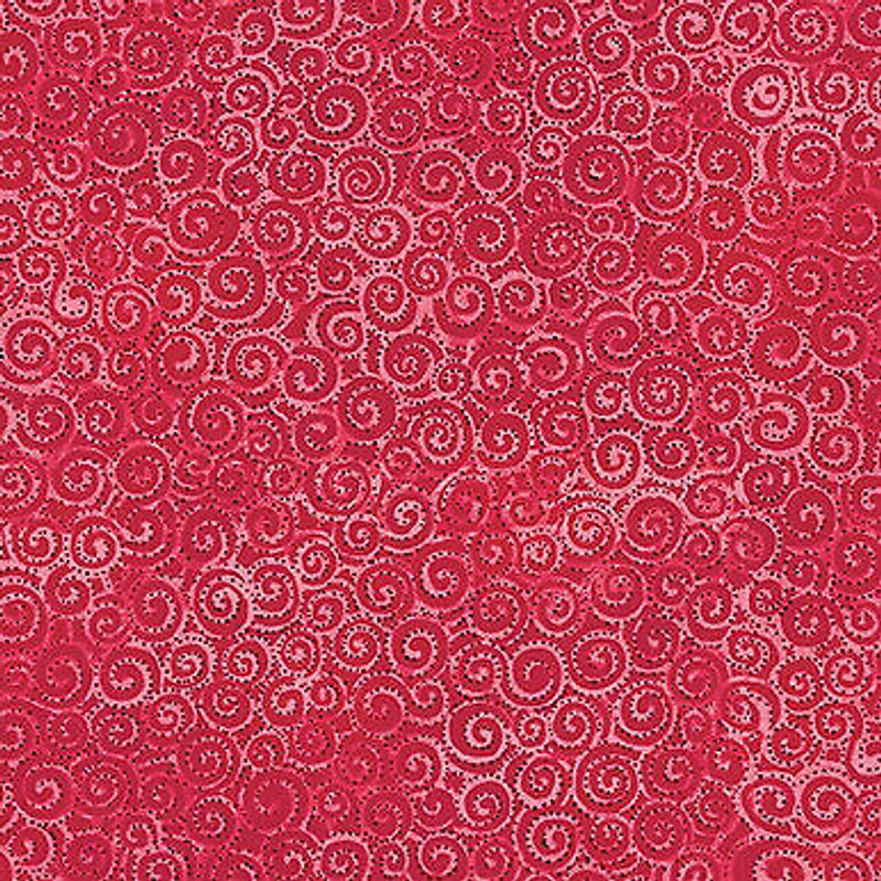 Dark Coral Tonal Swirl Cotton Fabric by Laurel Burch for Clothworks