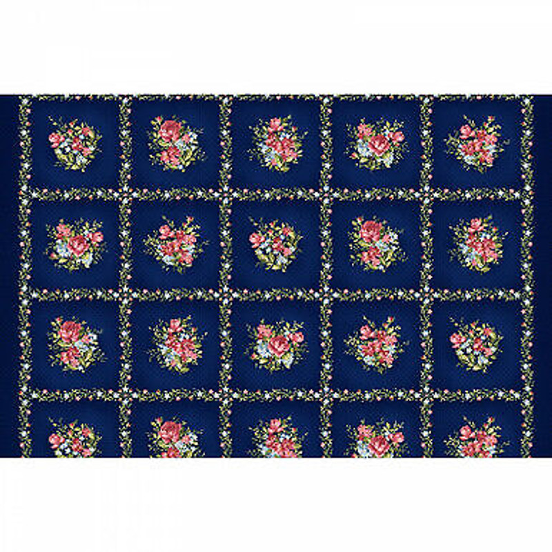 Maywood  Roses on the Vine blue  Cotton Fabric