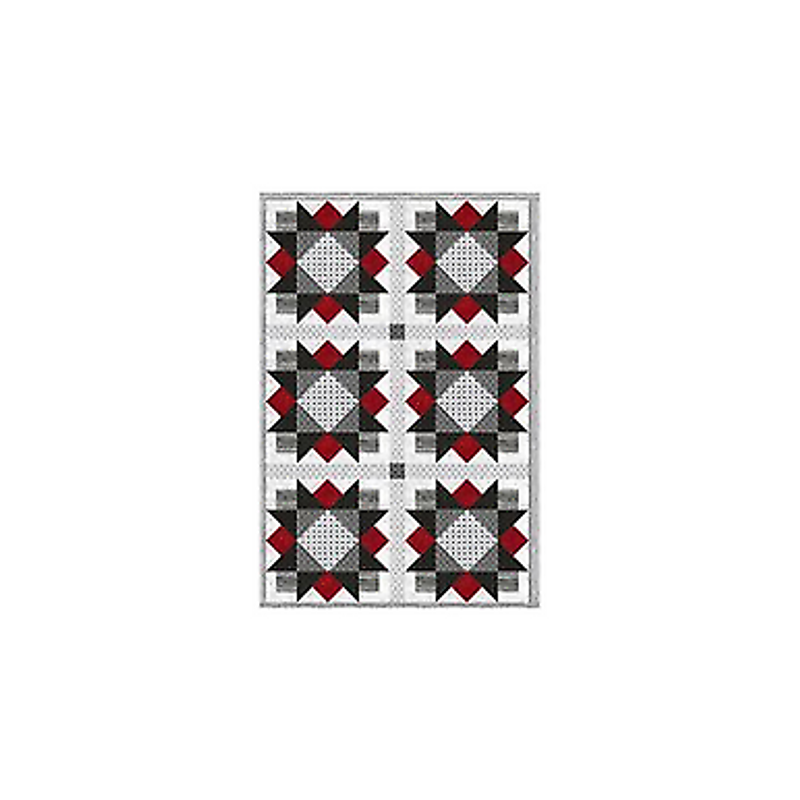 Star Flowers Lap Quilt Pattern Using Strips -From: Castille ja Cotton