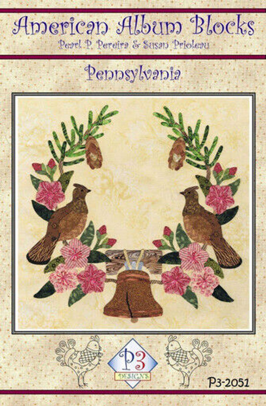 Pattern~American Album Pennsylvania~Keystone Applique State Block 51~15'' by P3