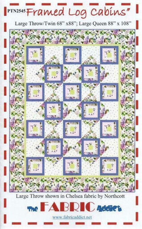 Pattern~Framed Log Cabins by  featuring Chelsea fabrics by Northcott