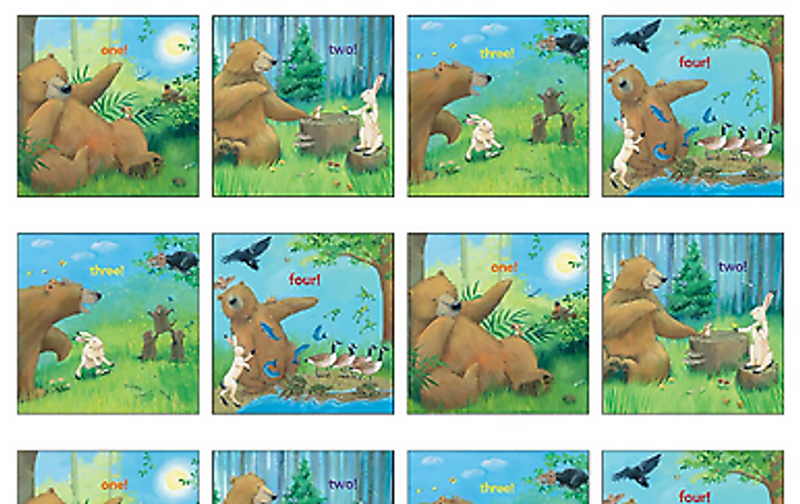 Big Bear Counts Digital Panel 23x44 inch Cotton Fabric by Elizabeths Studio