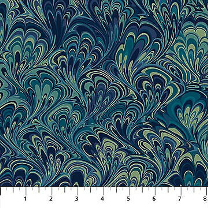 Marbling Collection 2, Blue Lagoon -By Northcott