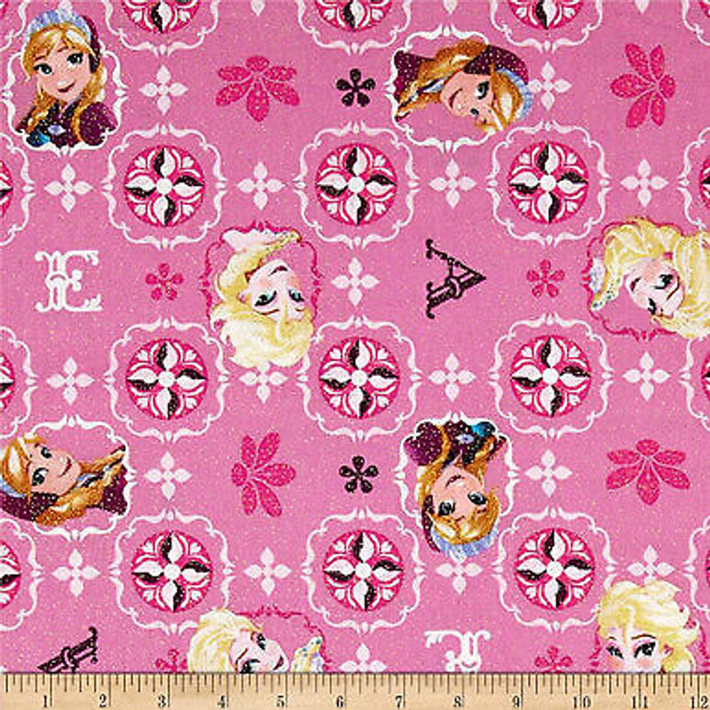 Anna and Elsa Patches with Glitter by Springs Creative Sold by the Yard