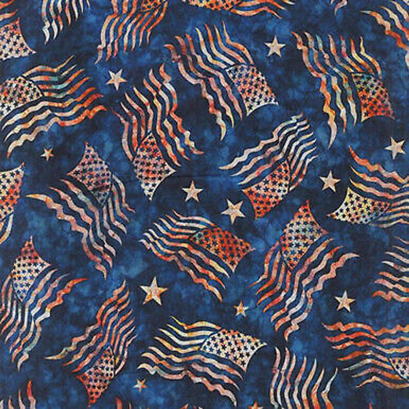 Liberty Glory  Freedom  Flag Toss Navy by Quilting Treasures