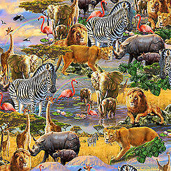 Artworks XVIII-Savanna ,Digital Cotton by Quilting Treasures sold as 1 yad