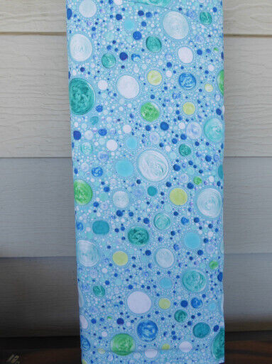 Mindful Mandalas Large Dots on Light Blue Cotton Fabric by P&B-Sold by the Yard
