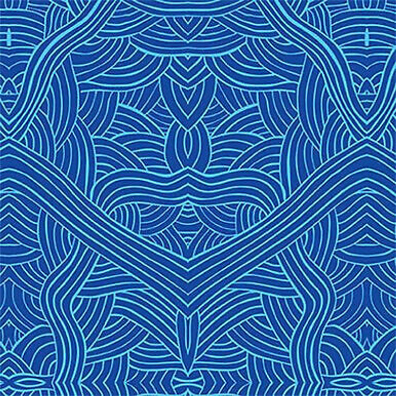 Untitled Blue by Nambooka Cotton Fabric Sold by the Yard by M S Textiles