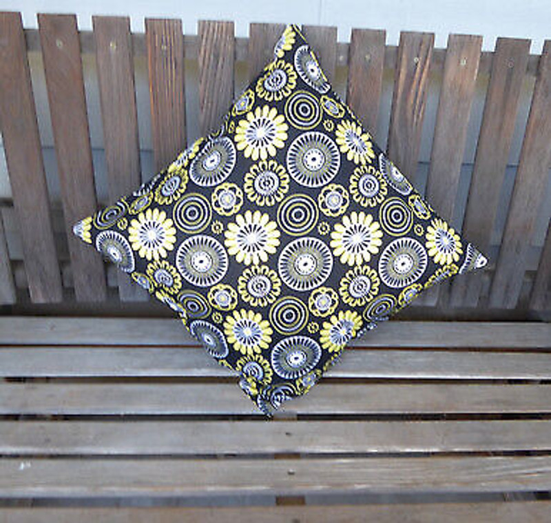 Mellow Yellow Decorative Pillow 18in Square Cotton Fabric and Mad...