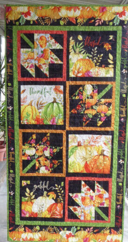 Autumn Wall Hanging-Cotton Fabric-Made by Sue Quilted by Joyce Allen