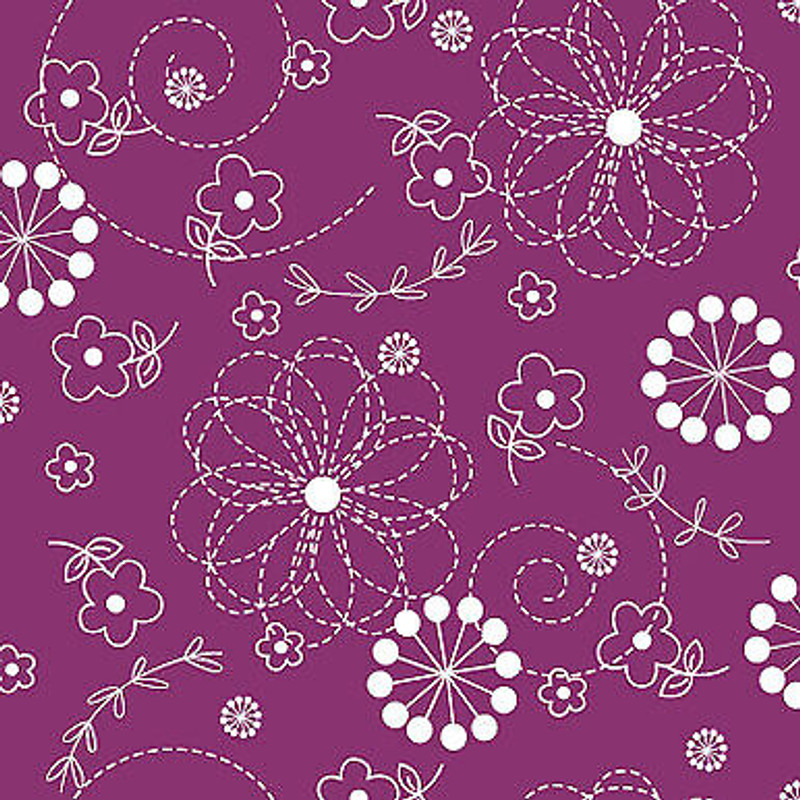 Kimberbell Basics Violet By Maywood Studios Cotton Fabric Sold by the Yard