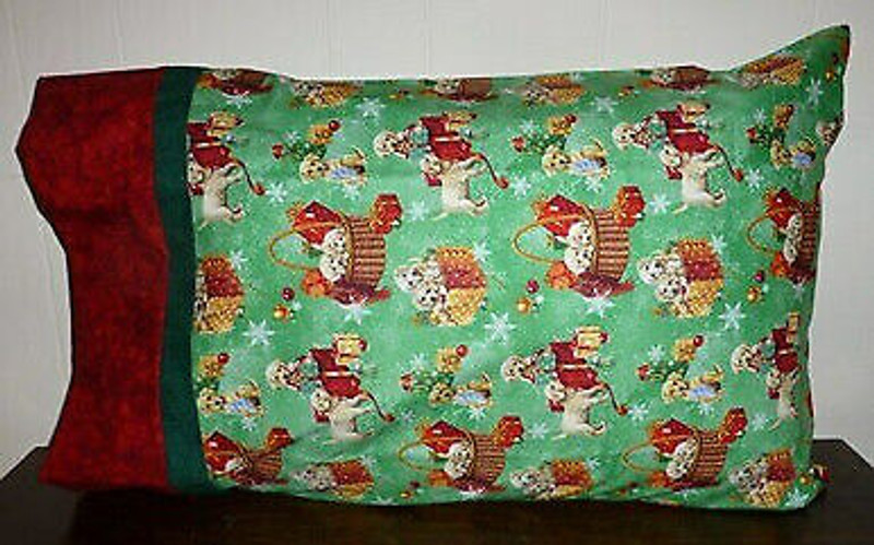 Pillowcase Cotton Fabric Size 20 x 30 Puppies Playing