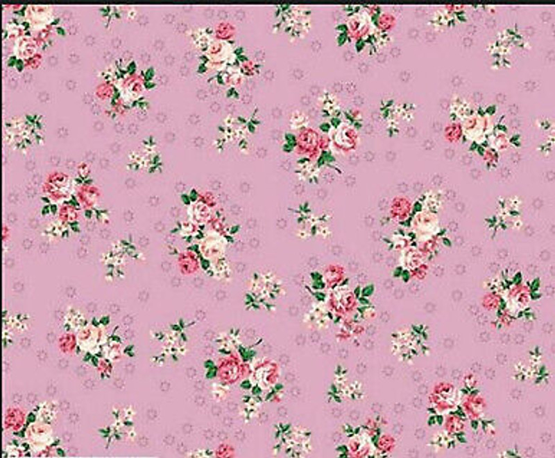 GiGi Roses Floral Vintage Small Roses Pink by Stof Fabrics Sold by the Yard