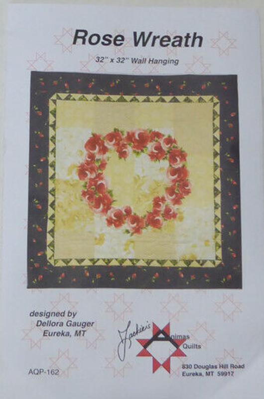 Wall Hanging Kit Rose Wreath 32x32 Pattern Fabric Top Binding Animas Quilts