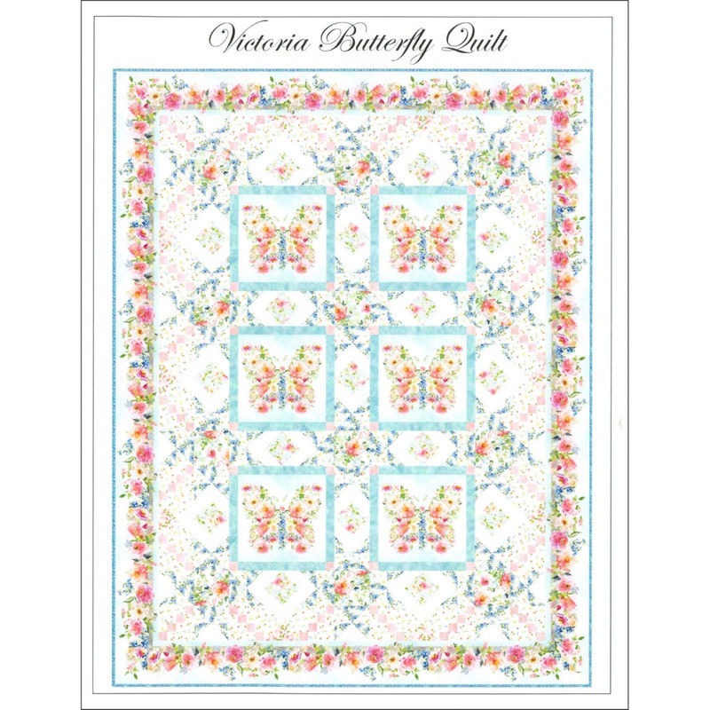 Victoria Butterfly Quilt Pattern 82x106 in by In The Beginning Fabrics