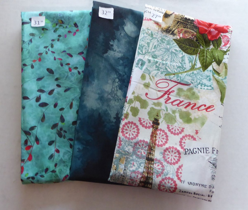 French Floral and Leaves on Teal 2 yrd 18 in Last the Best End of Bolt