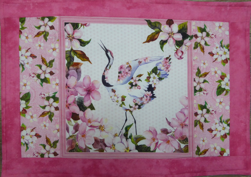 Blue Heron Placemat 1 Pretty in Pink Elegant Floral Cotton Handmade Quilted