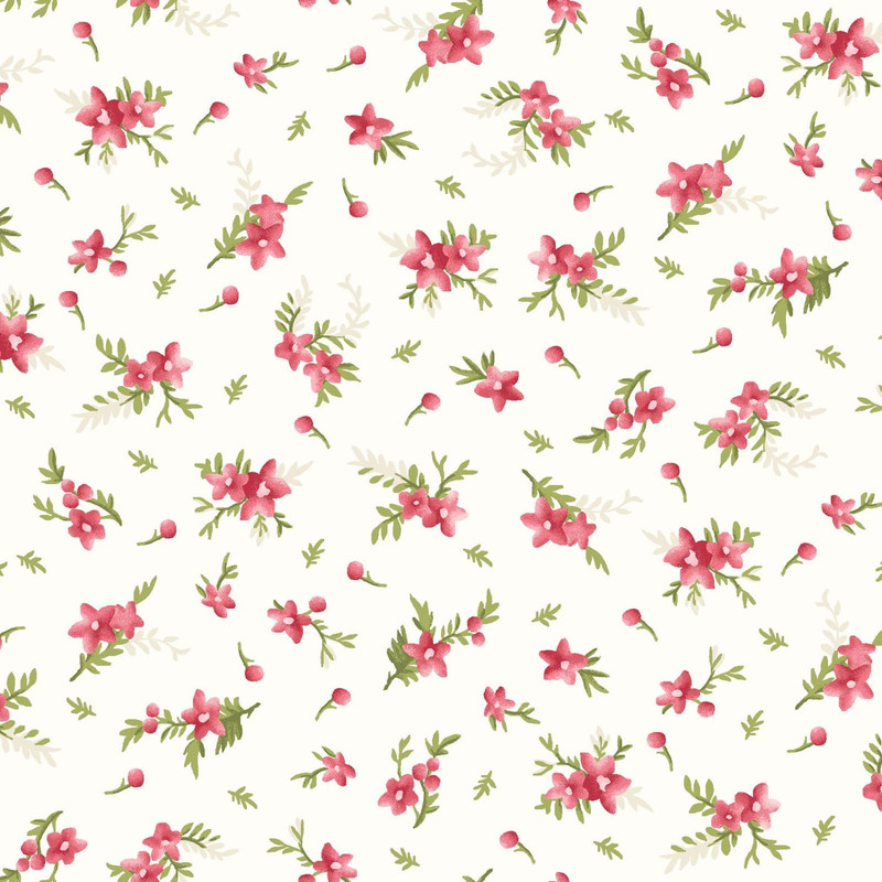 Heather Floral Tiny Flowers Cream by Maywood Studio Cotton Fabric by the yard
