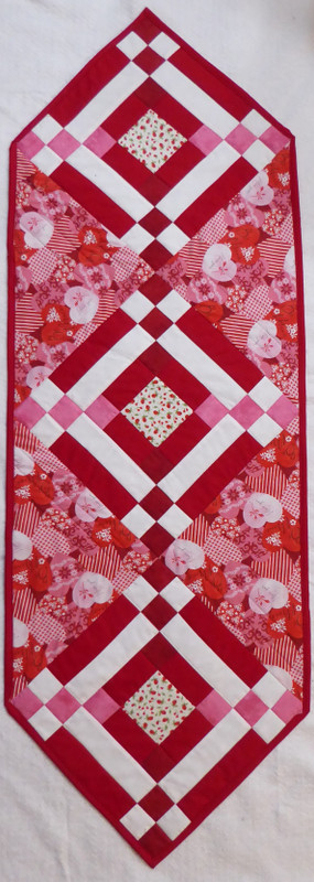 Valentine Placemat 17x50 Created Handmade and Quilted by Sue