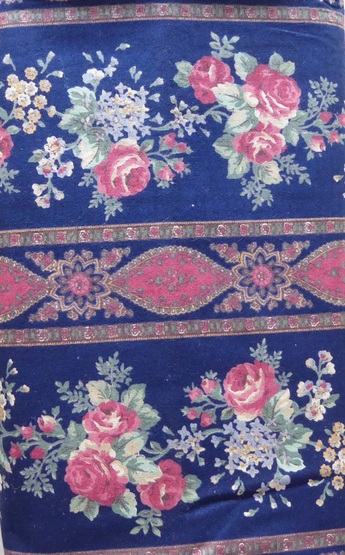 Vintage Roses on Dark Blue Floral Cotton Fabric by Joan Kessler Concord Fabrics