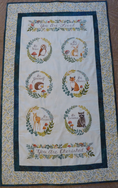 Baby Quilt You are Loved Animals  Floor Quilt 32x 54 Great Shower or Baby Gift
