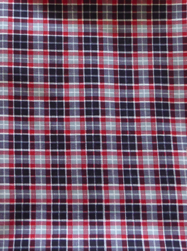 Vintage Plaid Red Black White 2 1/2 Yard Cotton Fabric 44 inches wide