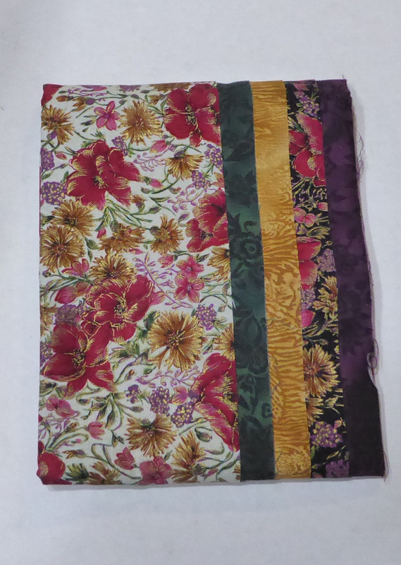 Floral with Gold tones green purple etc Group of Fat Quarter 5 Pack Cotton Fabric