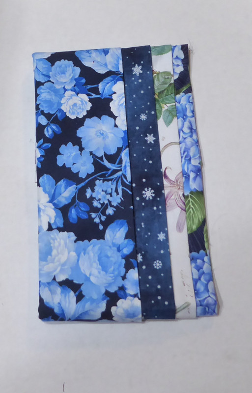 Floral Blue Flowers Group of Fat Quarter 4 Pack Cotton Fabric