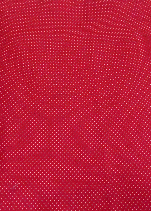 Vintage Red with White Dots Cotton Fabric by the yard