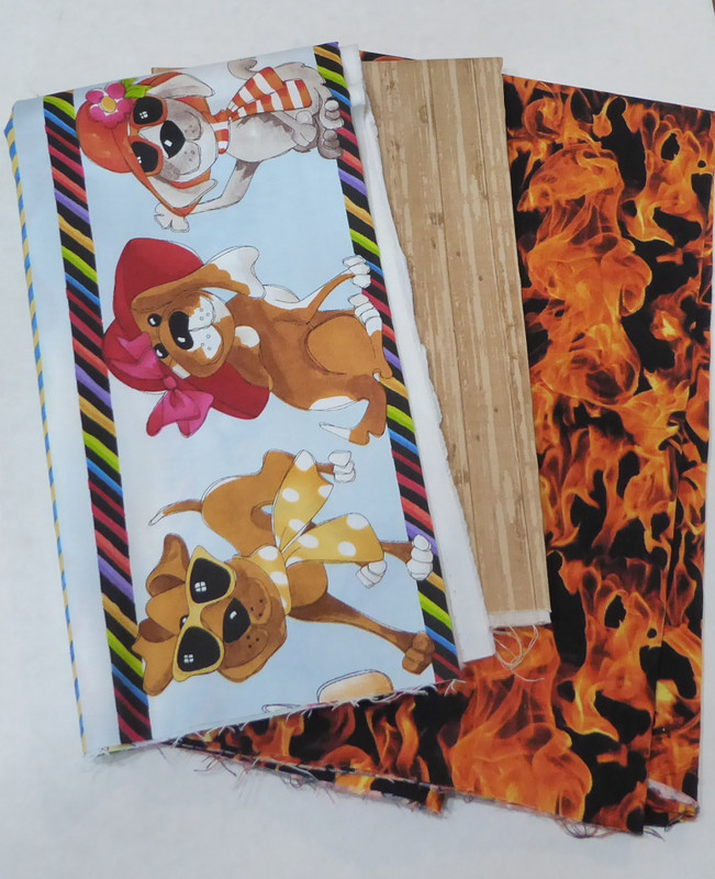 Dogs Tan Fire Novelty New Half Yard Plus Bundle