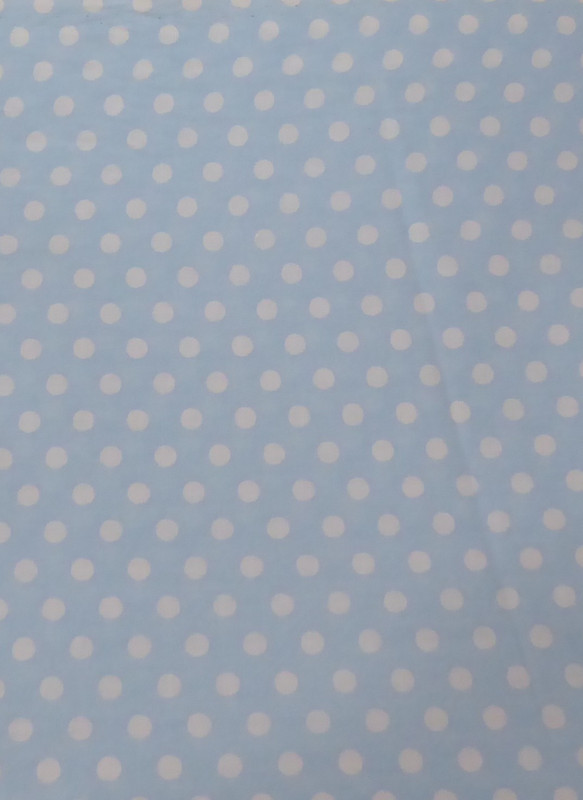 Light Blue with White Dots Cotton Fabric By the Yard
