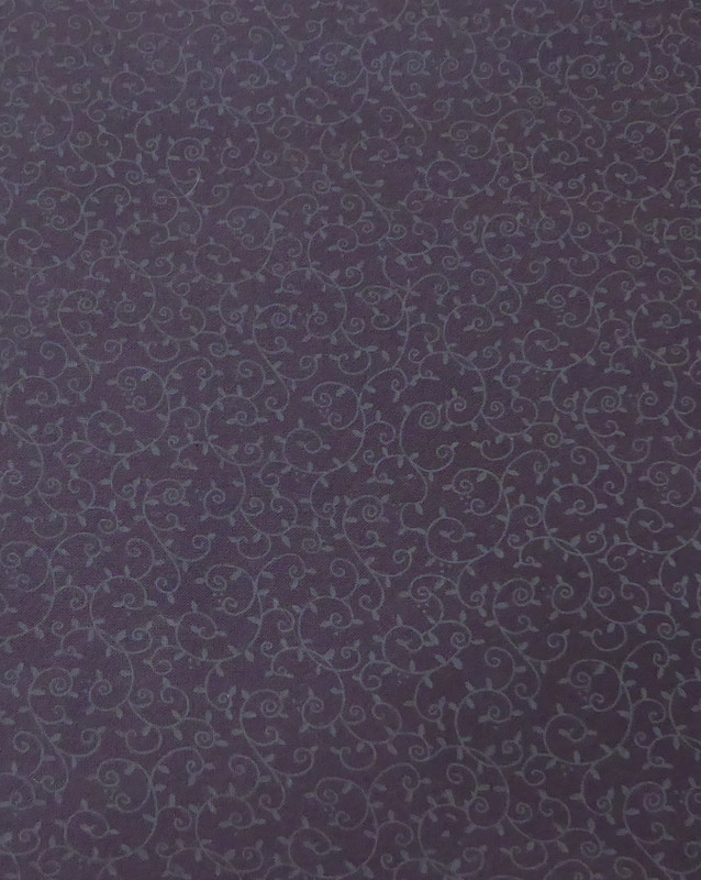 Vintage Blender Purple Scroll Cotton Fabric by the yard