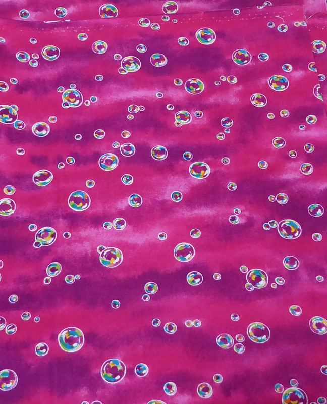 Vintage Dark Pink with Bubbles Cotton Fabric by the yard