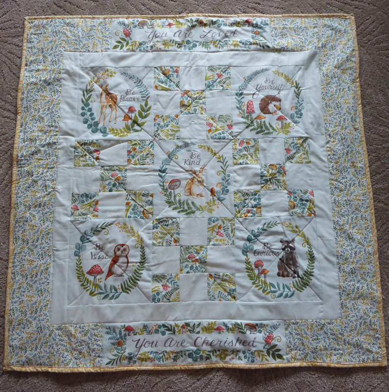 Handmade Lap Quilt 40 x 40 Inches Cute Animal Quilt Cotton Fabric