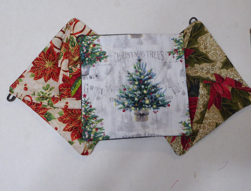 Christmas Christmas Trees Quilted Hot Pad Pot Holders Kitchen
