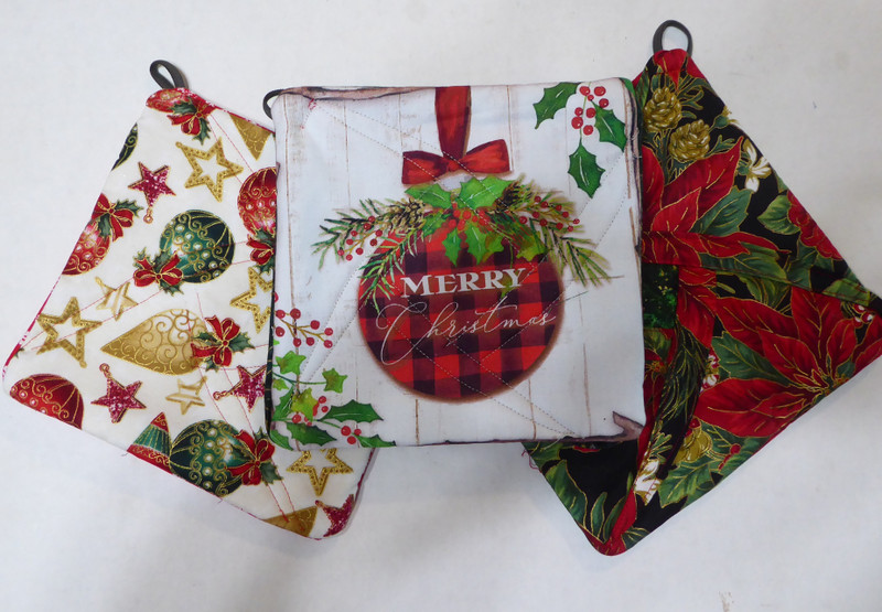 Christmas Merry Christmas Quilted Hot Pad Pot Holders Kitchen