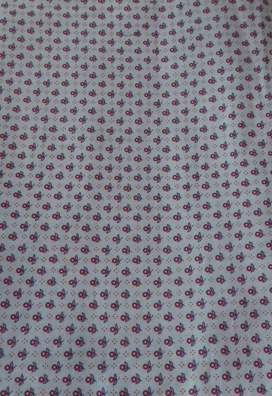 Little Red and Blue Flowers Cotton Fabric by the 88 Inch Piece